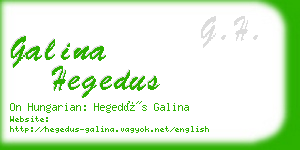 galina hegedus business card